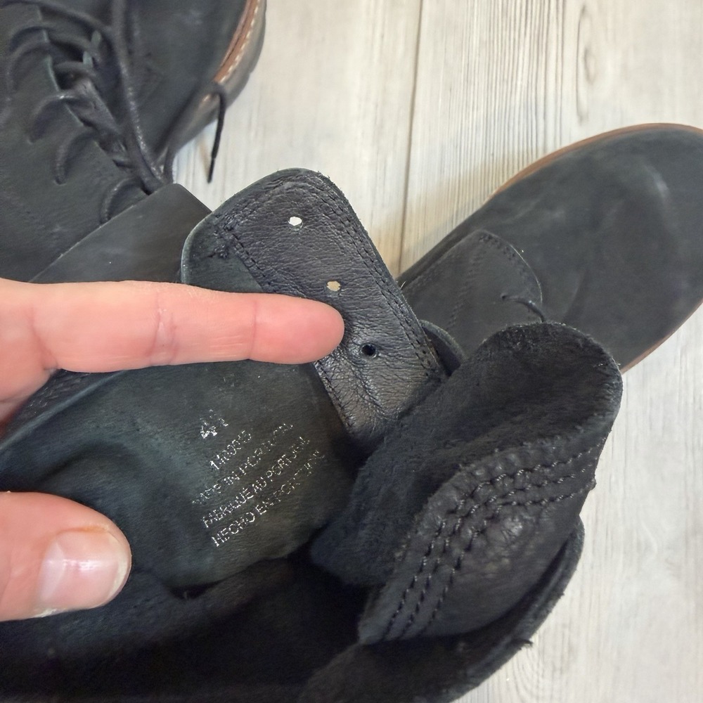Free People Lace Up Boots Combat Suede Black Boots Platform Sz 10 EU 41 - Picture 8 of 10
